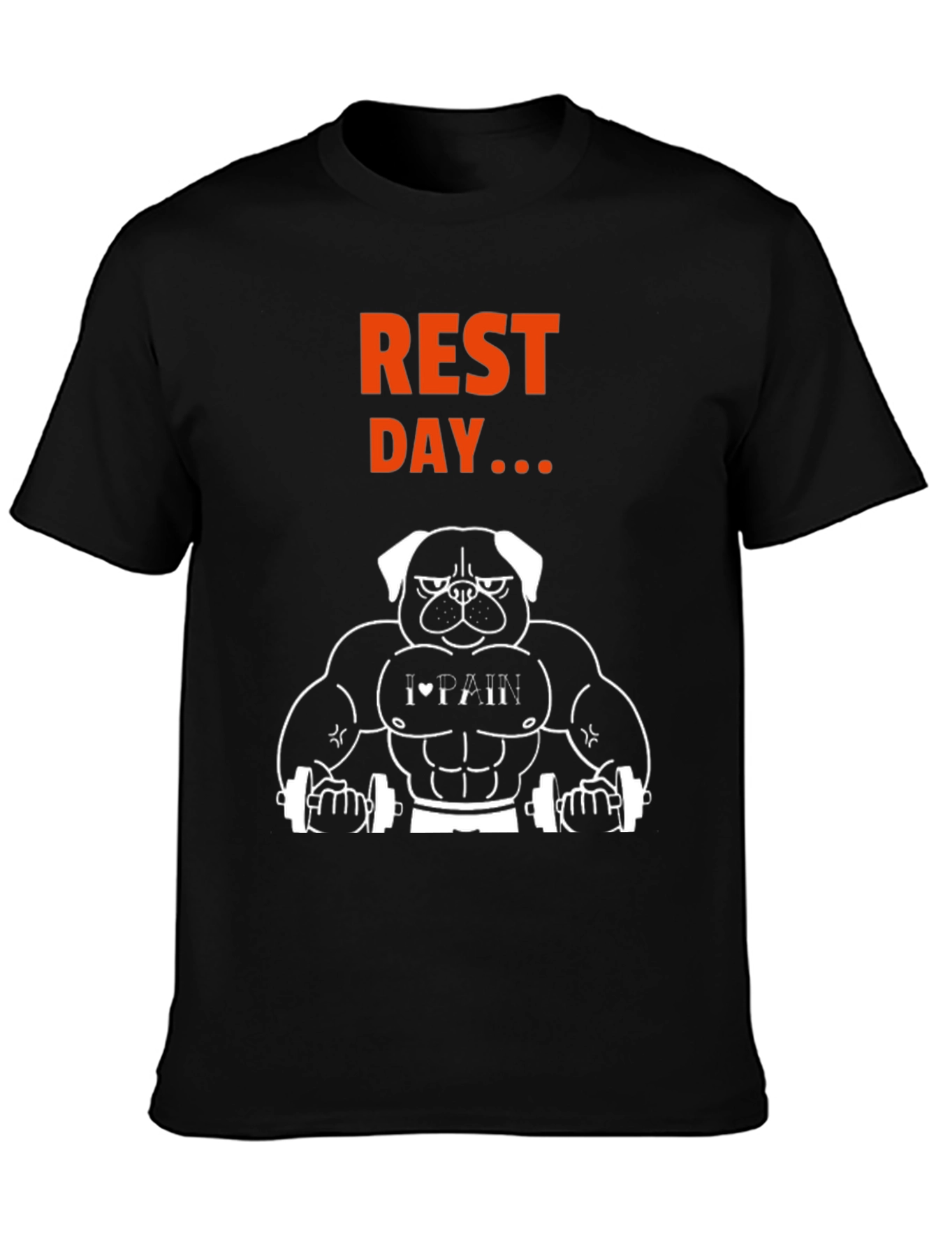 Rest Day Graphic T-Shirt - Bodybuilding Dog Design