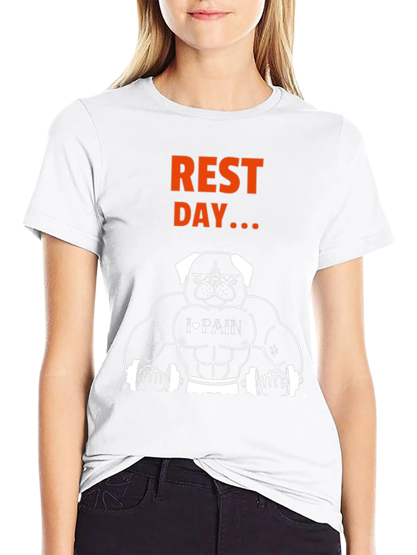 Rest Day Graphic T-Shirt - Bodybuilding Dog Design