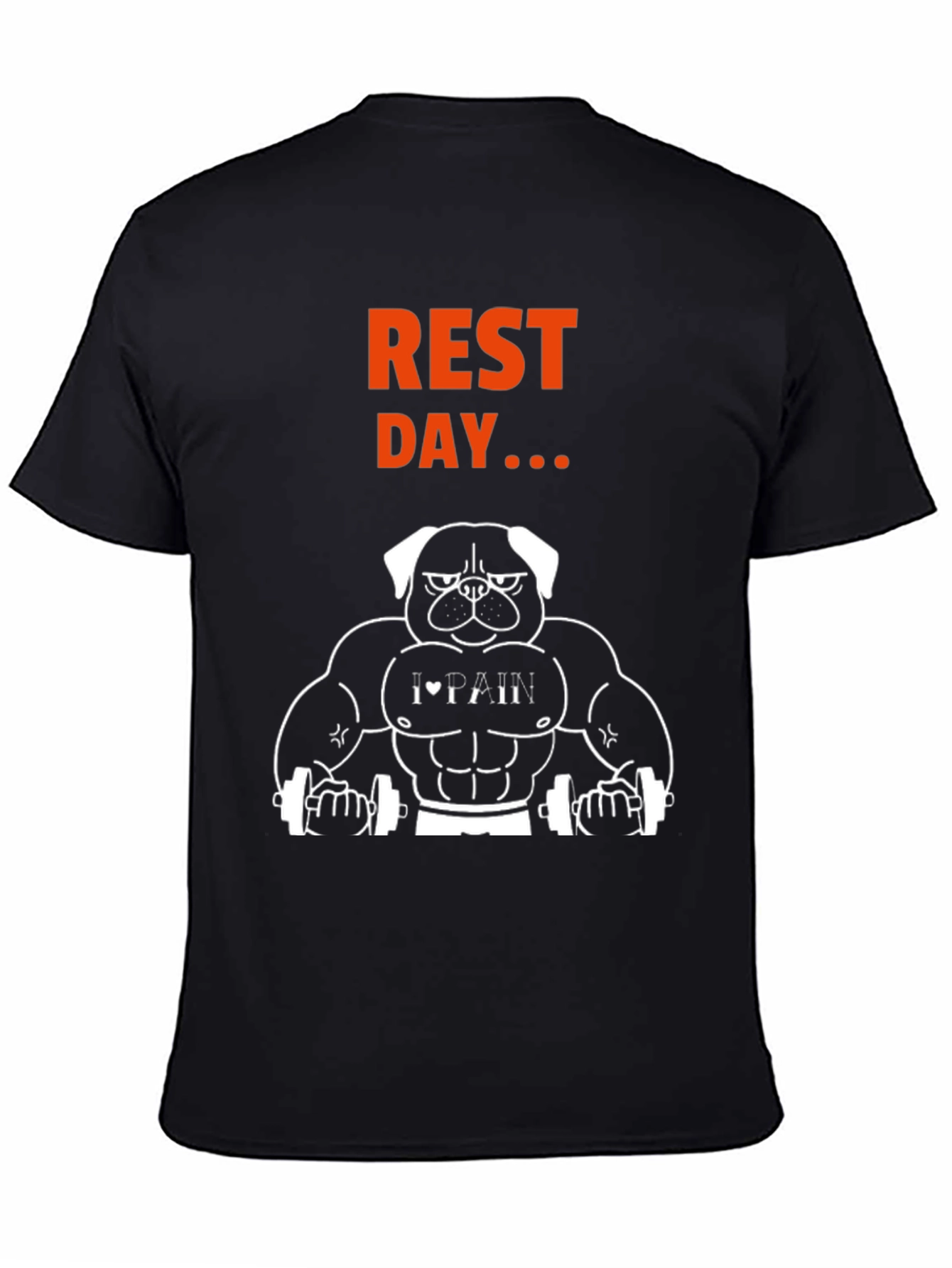 Rest Day Graphic T-Shirt - Bodybuilding Dog Design