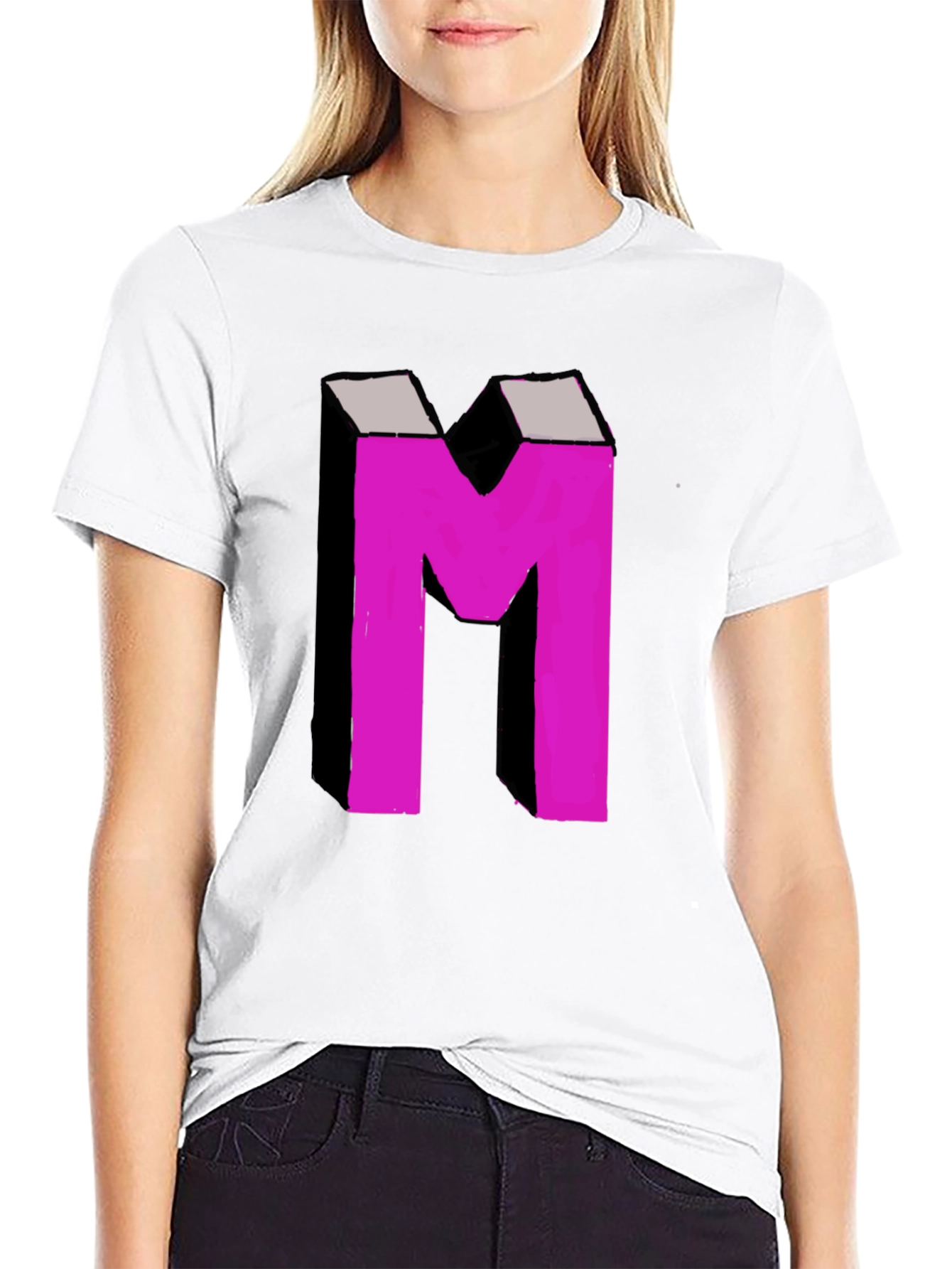Bold M Graphic Tee - Black