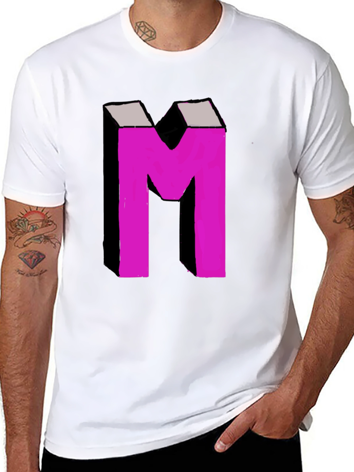 Bold M Graphic Tee - Black