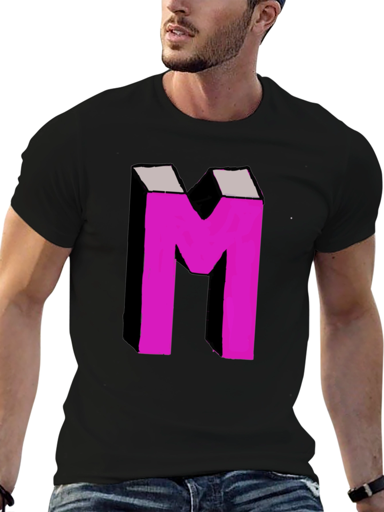Bold M Graphic Tee - Black