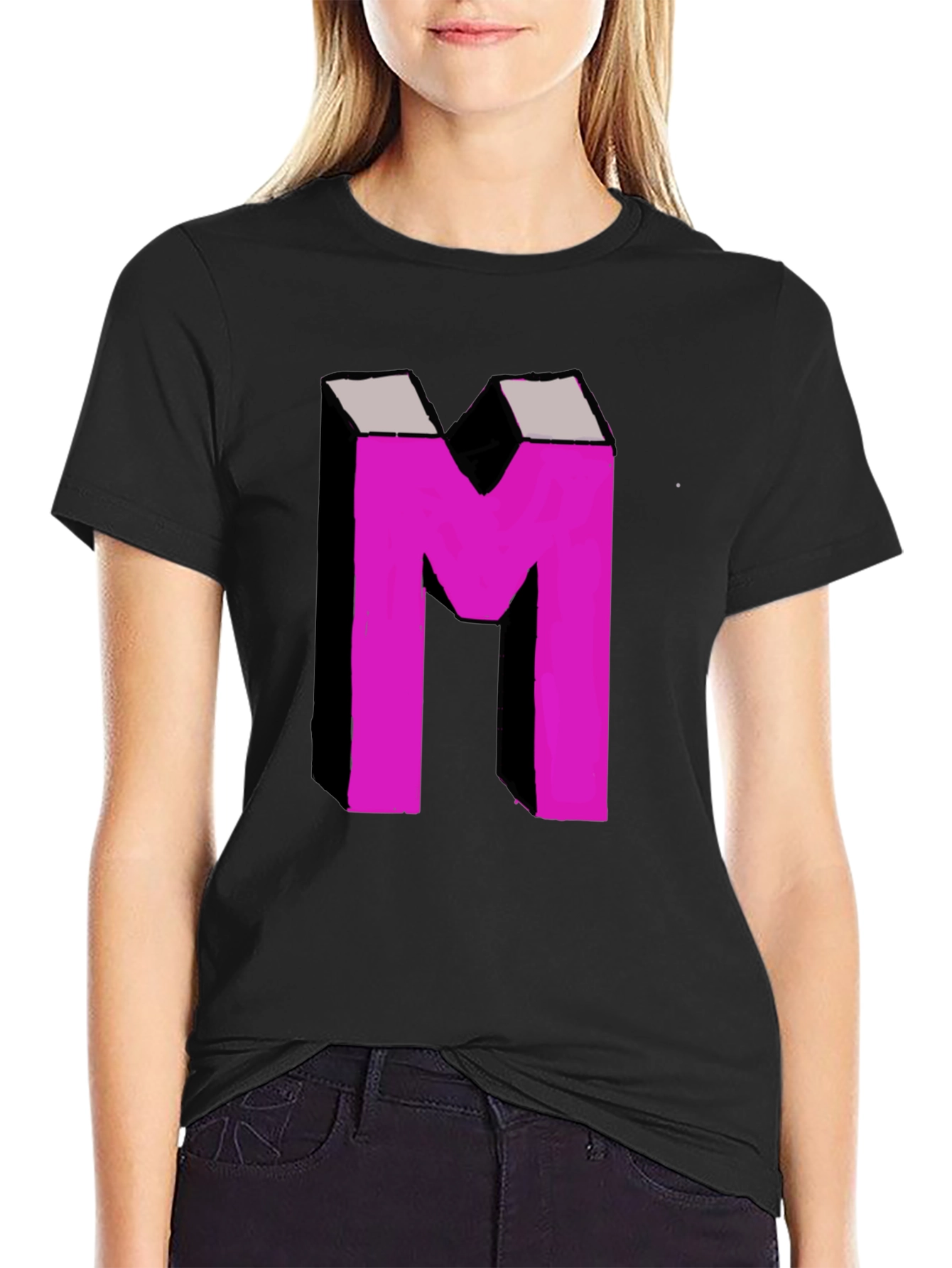 Bold M Graphic Tee - Black