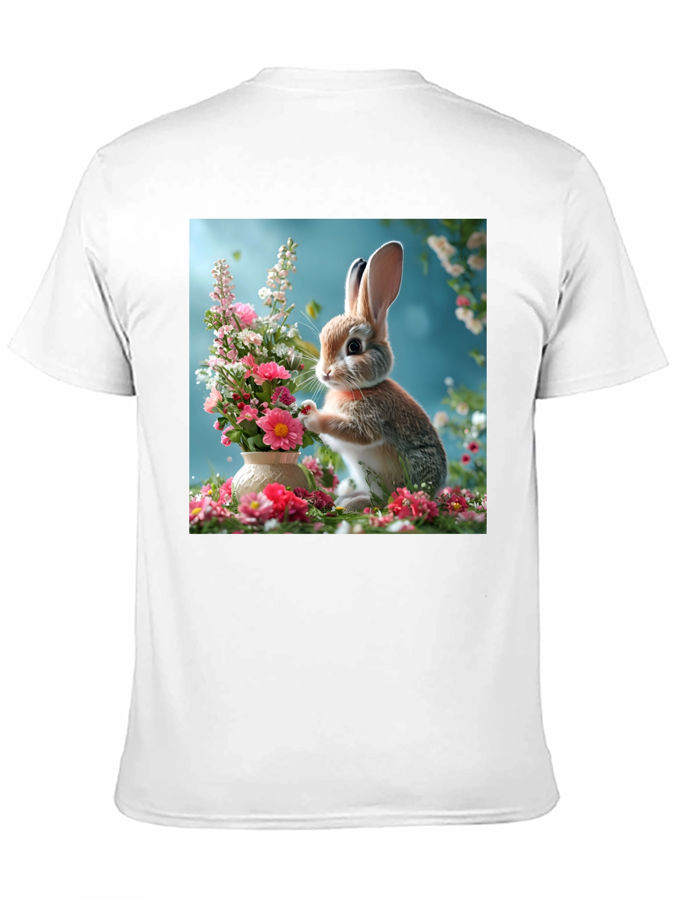 Bunny & Floral Arrangement Graphic Tee