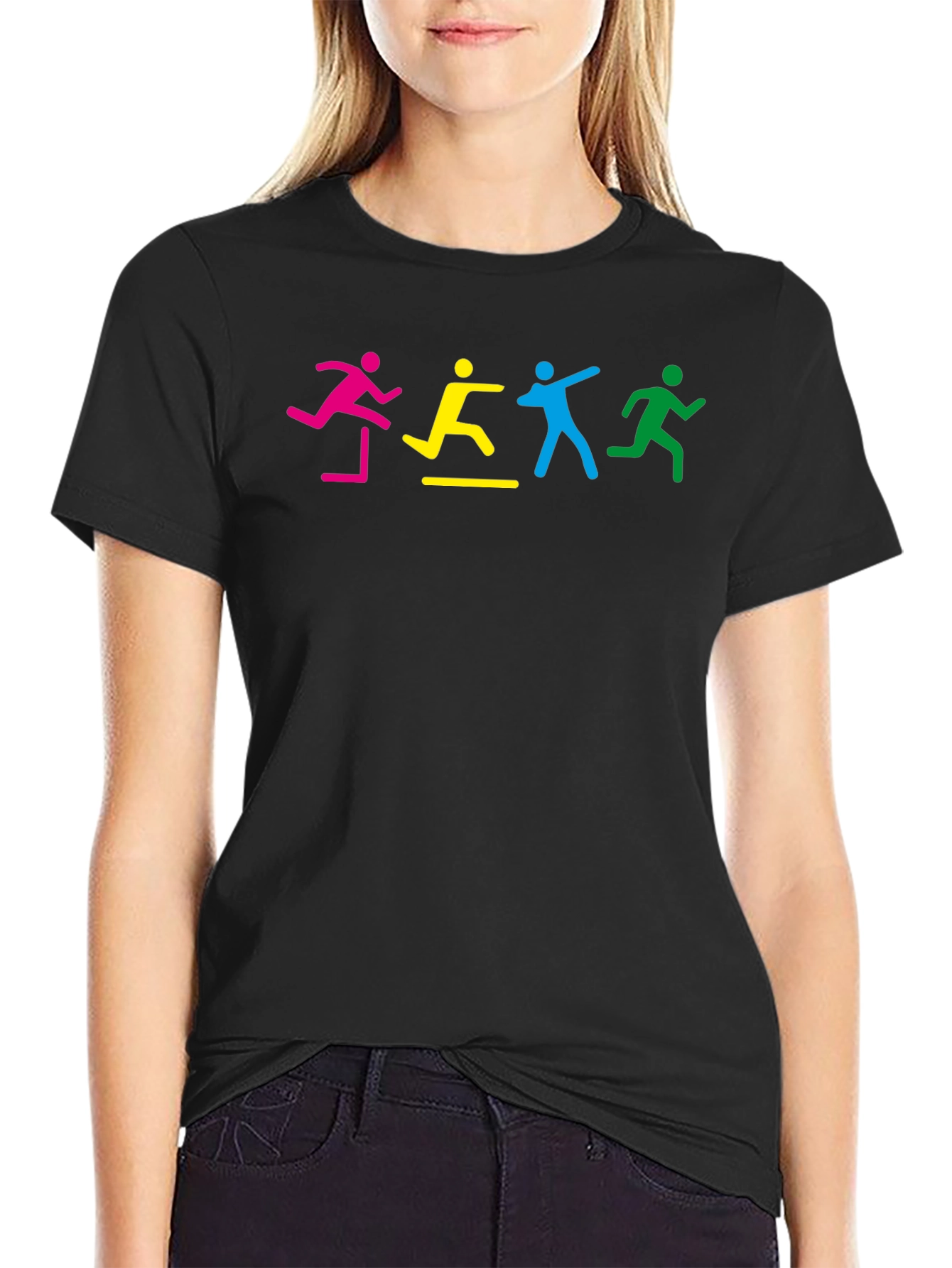 Colorful Hurdler Graphic T-Shirt
