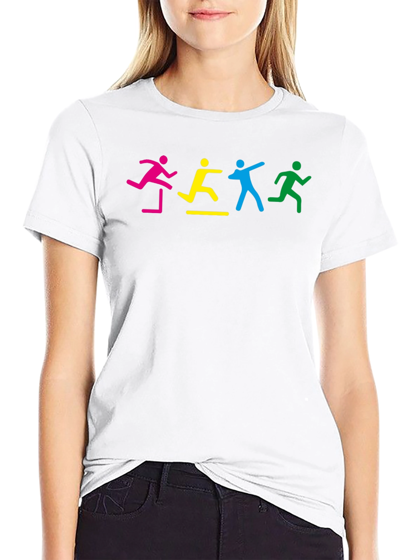 Colorful Hurdler Graphic T-Shirt