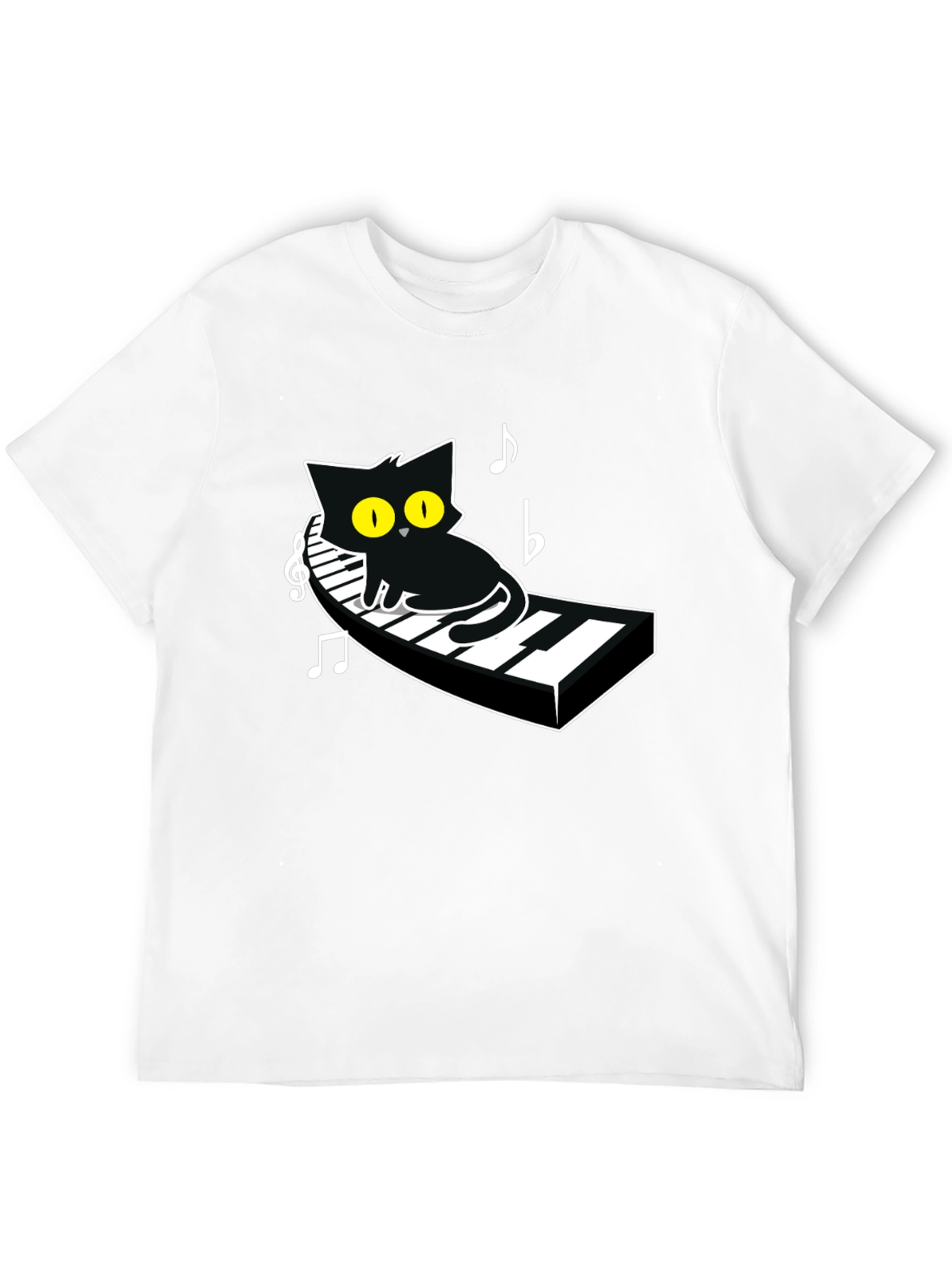Cool Cat Piano Player Graphic Tee