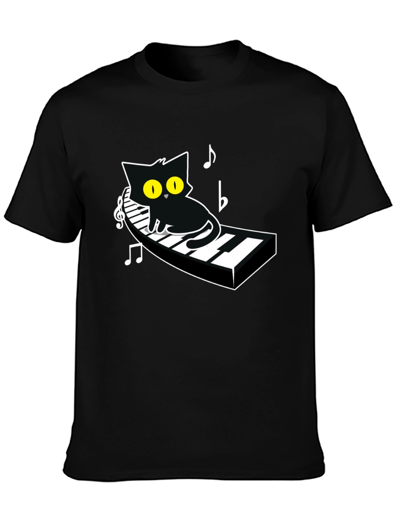 Cool Cat Piano Player Graphic Tee