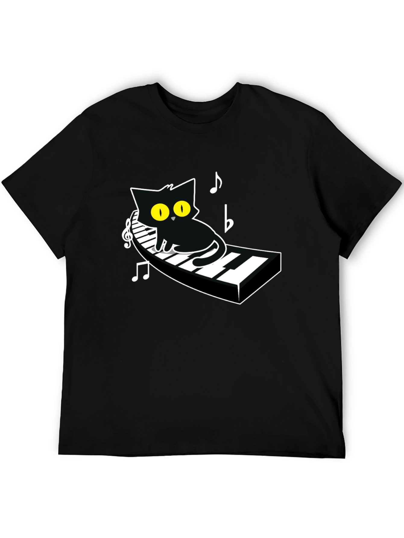 Cool Cat Piano Player Graphic Tee