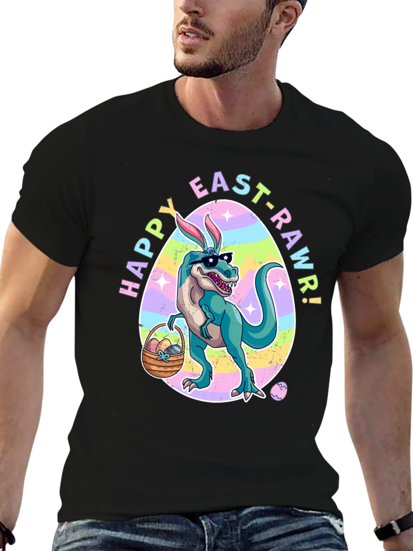 Happy Easter T-Rex Dinosaur Easter Rawr T-Shirt