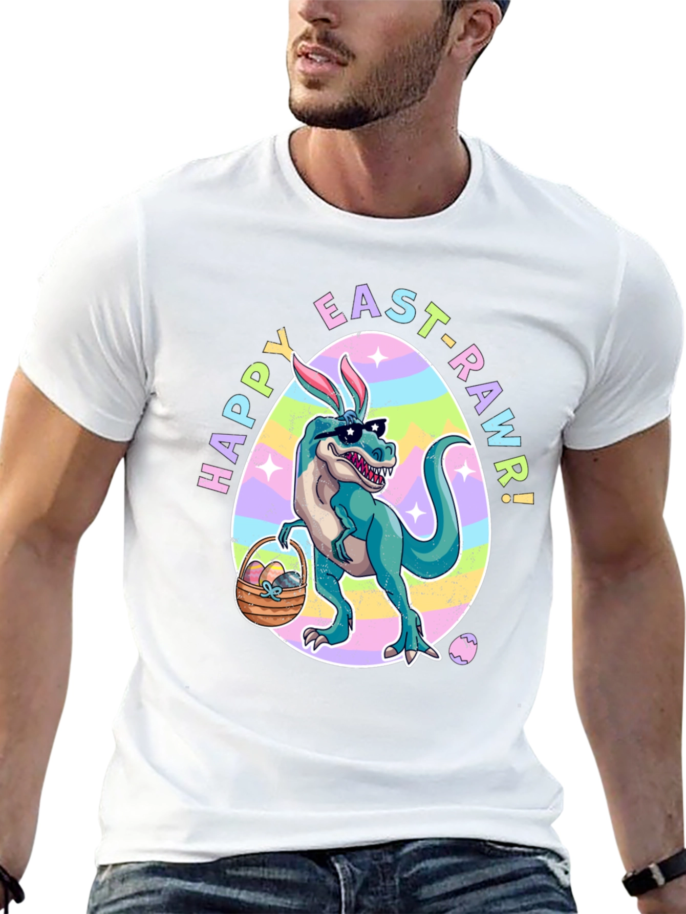 Happy Easter T-Rex Dinosaur Easter Rawr T-Shirt