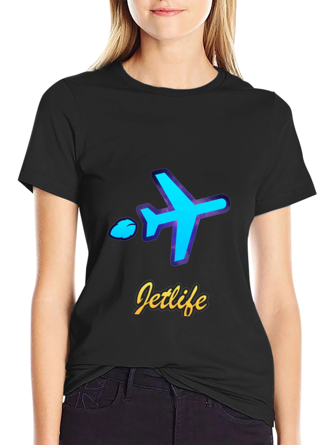 Jetlife Airplane Graphic T-Shirt - Black