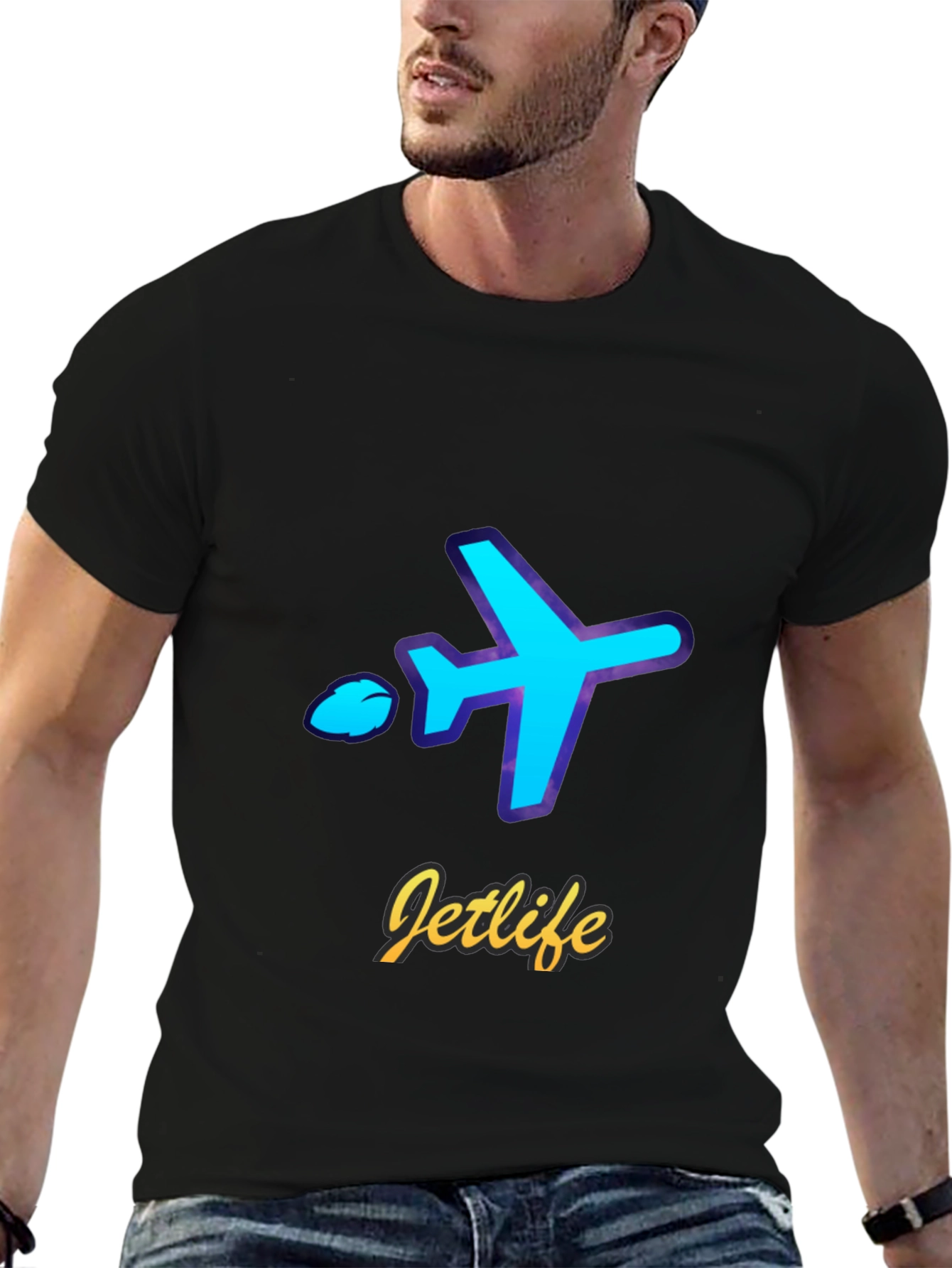 Jetlife Airplane Graphic T-Shirt - Black
