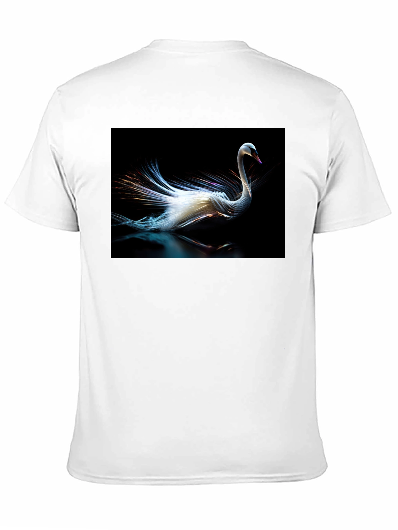 Swan Graphic Tee - Black Cotton Casual Style