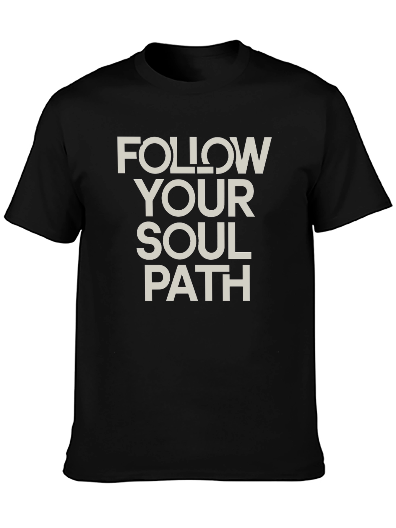 Follow Your Soul Path Black Graphic T-Shirt