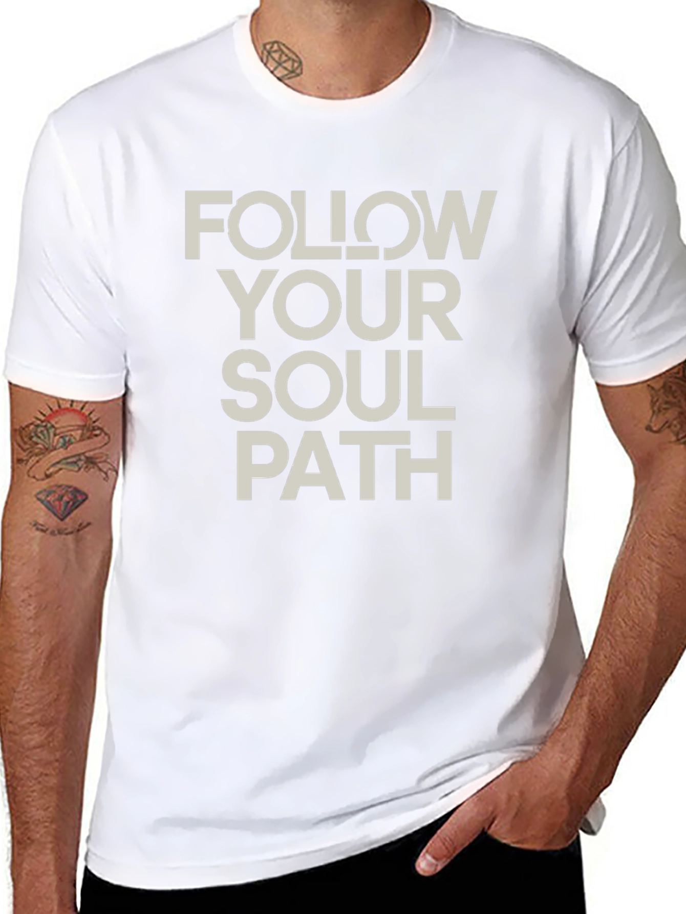 Follow Your Soul Path Black Graphic T-Shirt