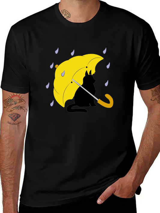 Cat Under Umbrella Graphic Tee