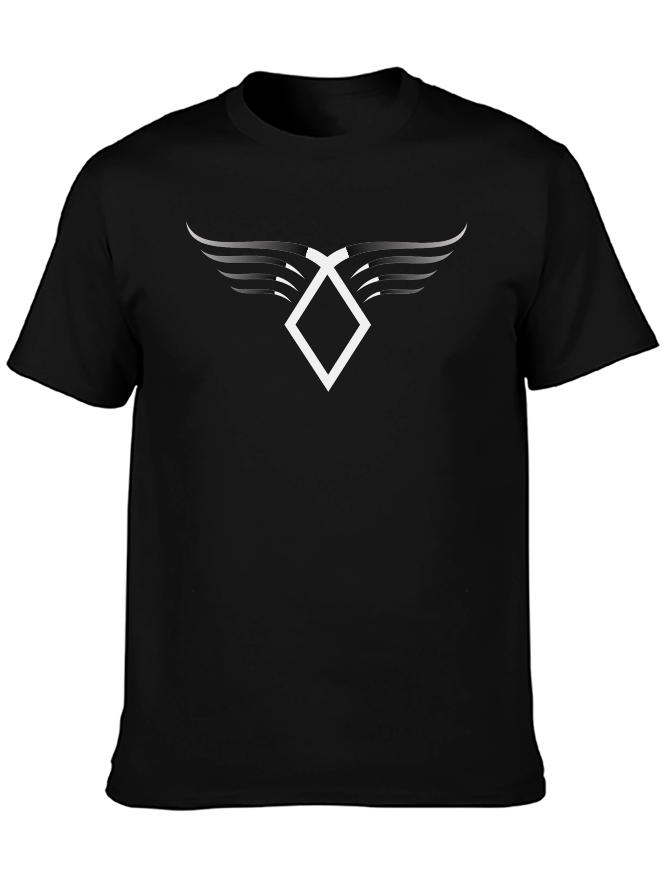 Winged Diamond Black T-Shirt - Stylish Casual Wear