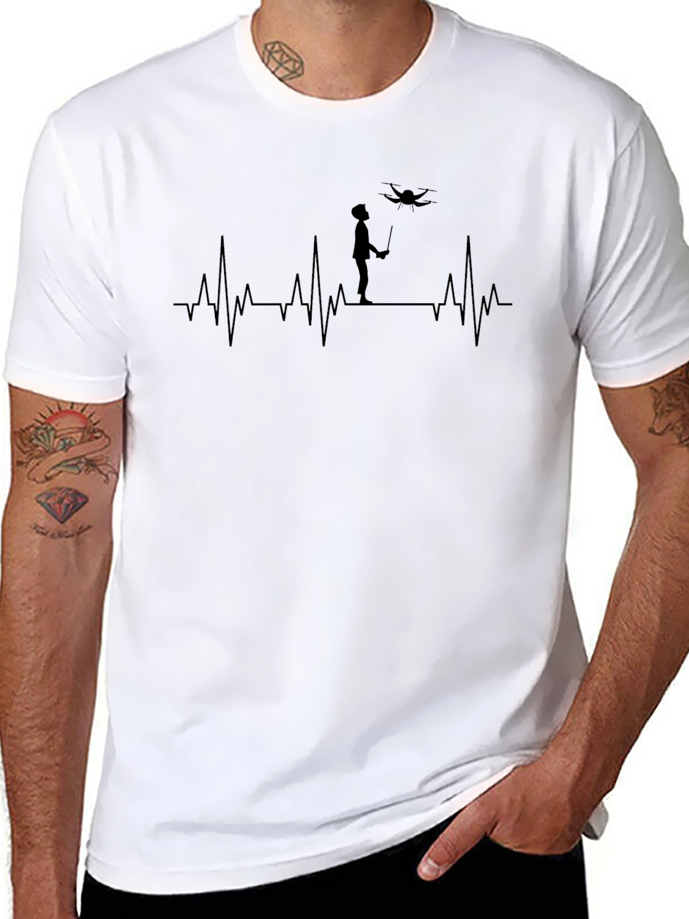 Drone Heartbeat T-Shirt - Pilot Gift