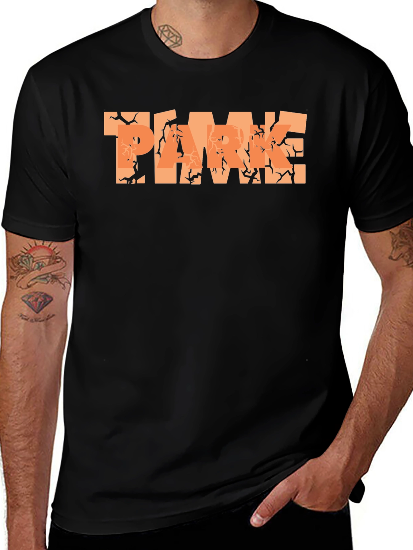 Cracked Earth PARK Graphic Black T-Shirt