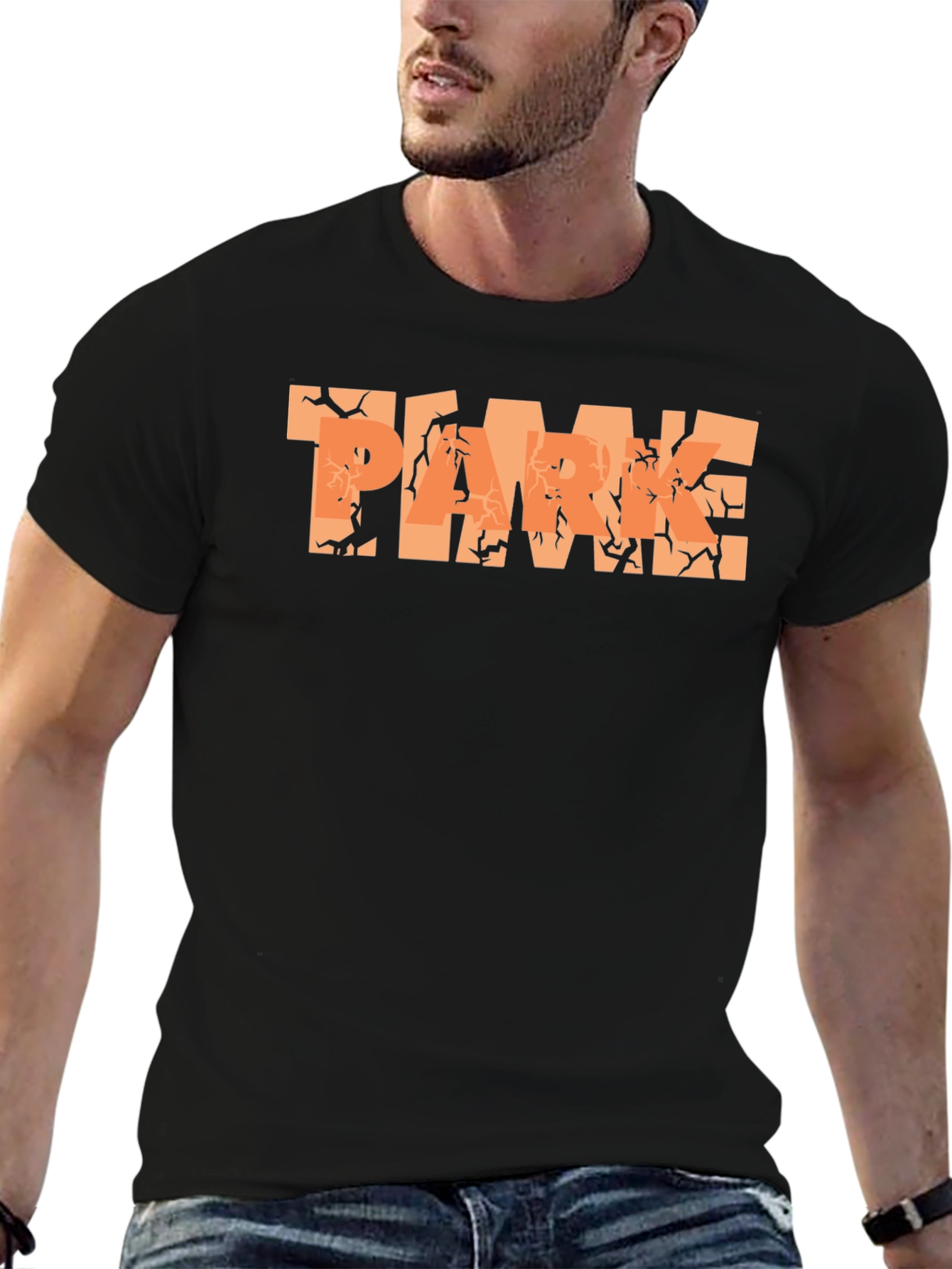 Cracked Earth PARK Graphic Black T-Shirt
