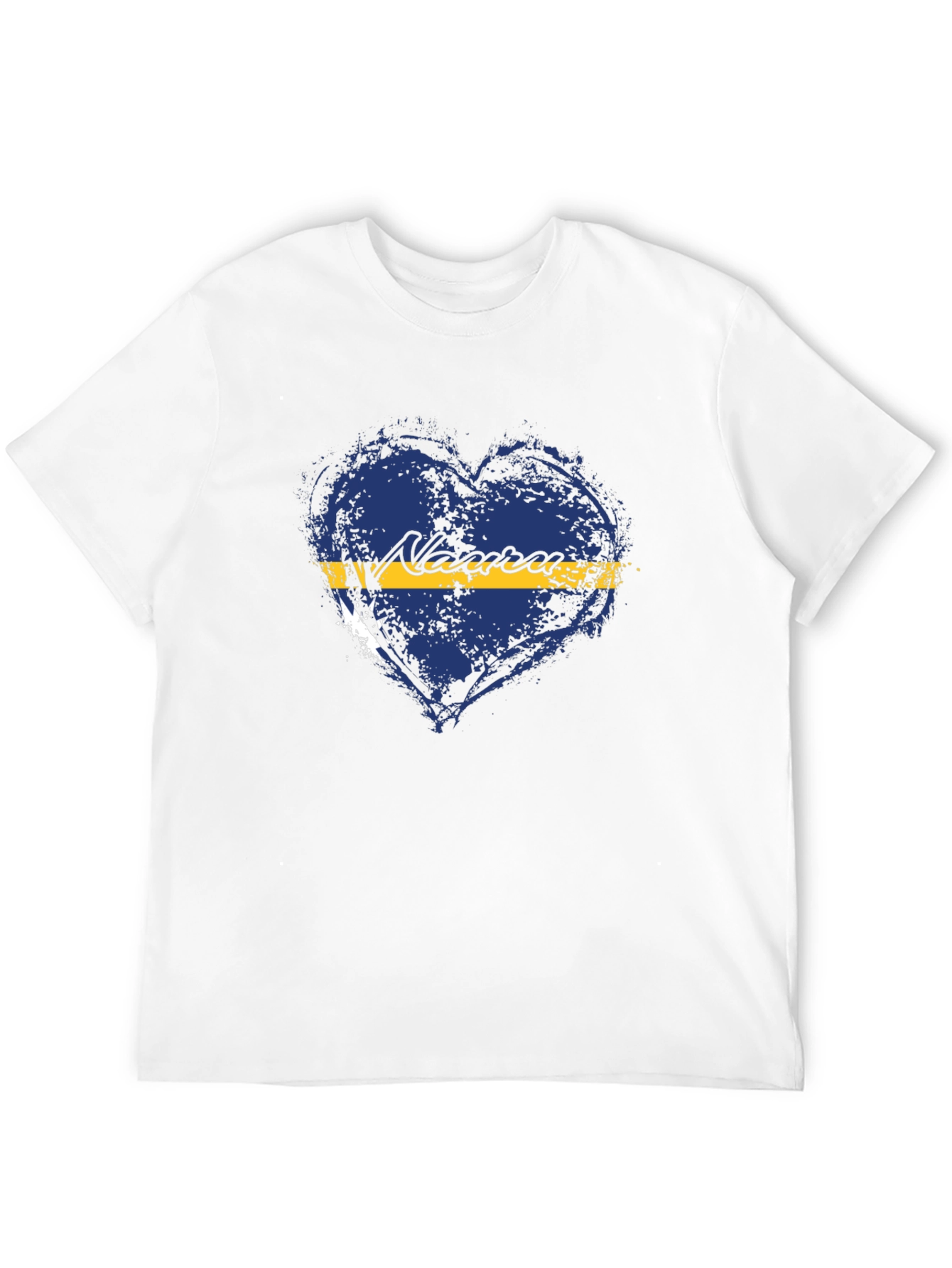 Nauru Flag Heart T-Shirt - Distressed Design