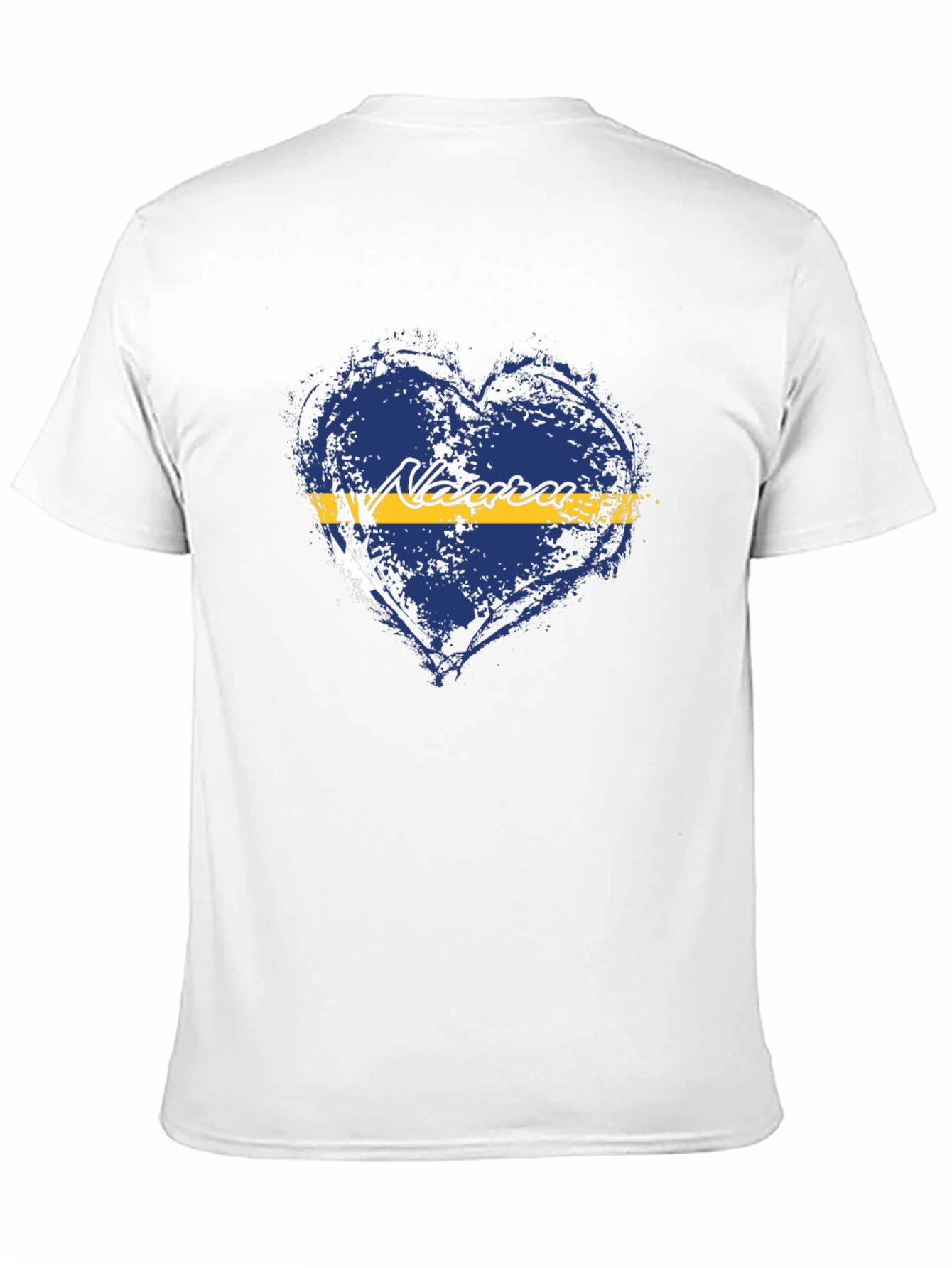 Nauru Flag Heart T-Shirt - Distressed Design