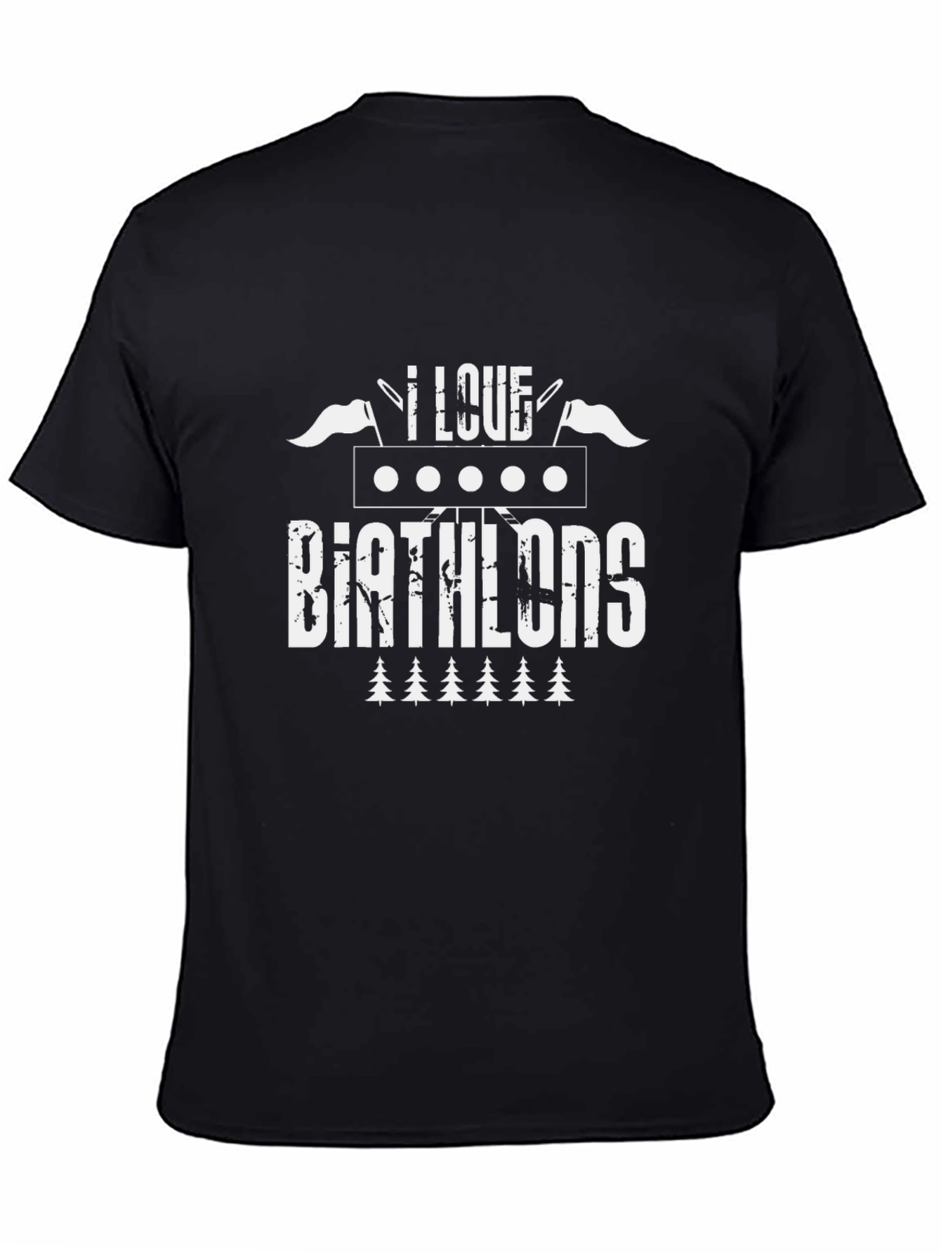 I Love Biathlons Black Graphic T-Shirt