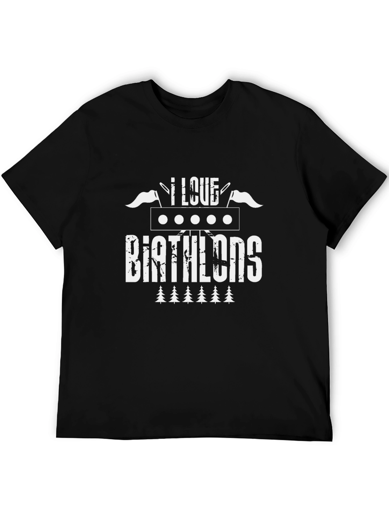 I Love Biathlons Black Graphic T-Shirt