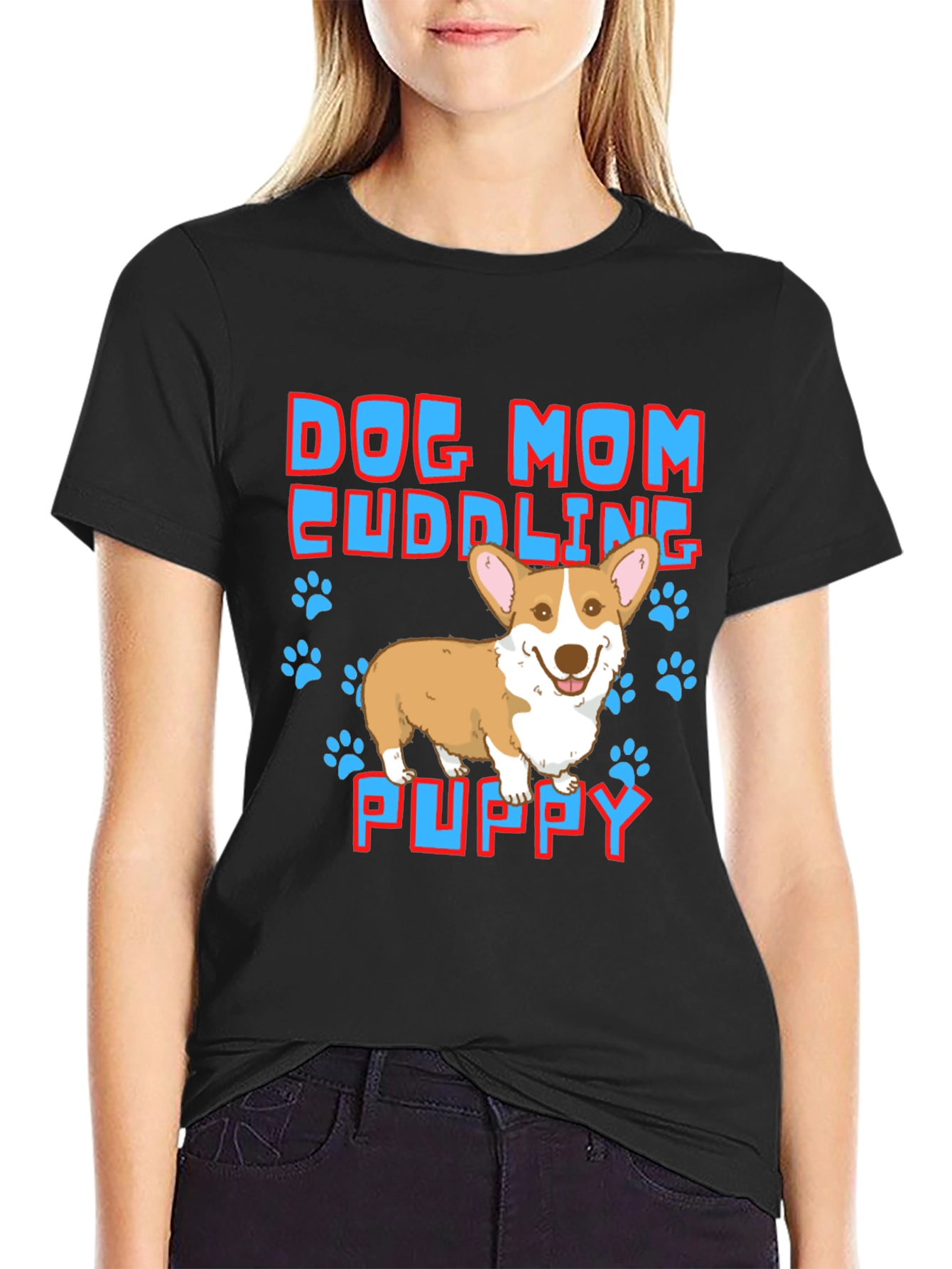 Dog Mom Corgi Puppy T-Shirt