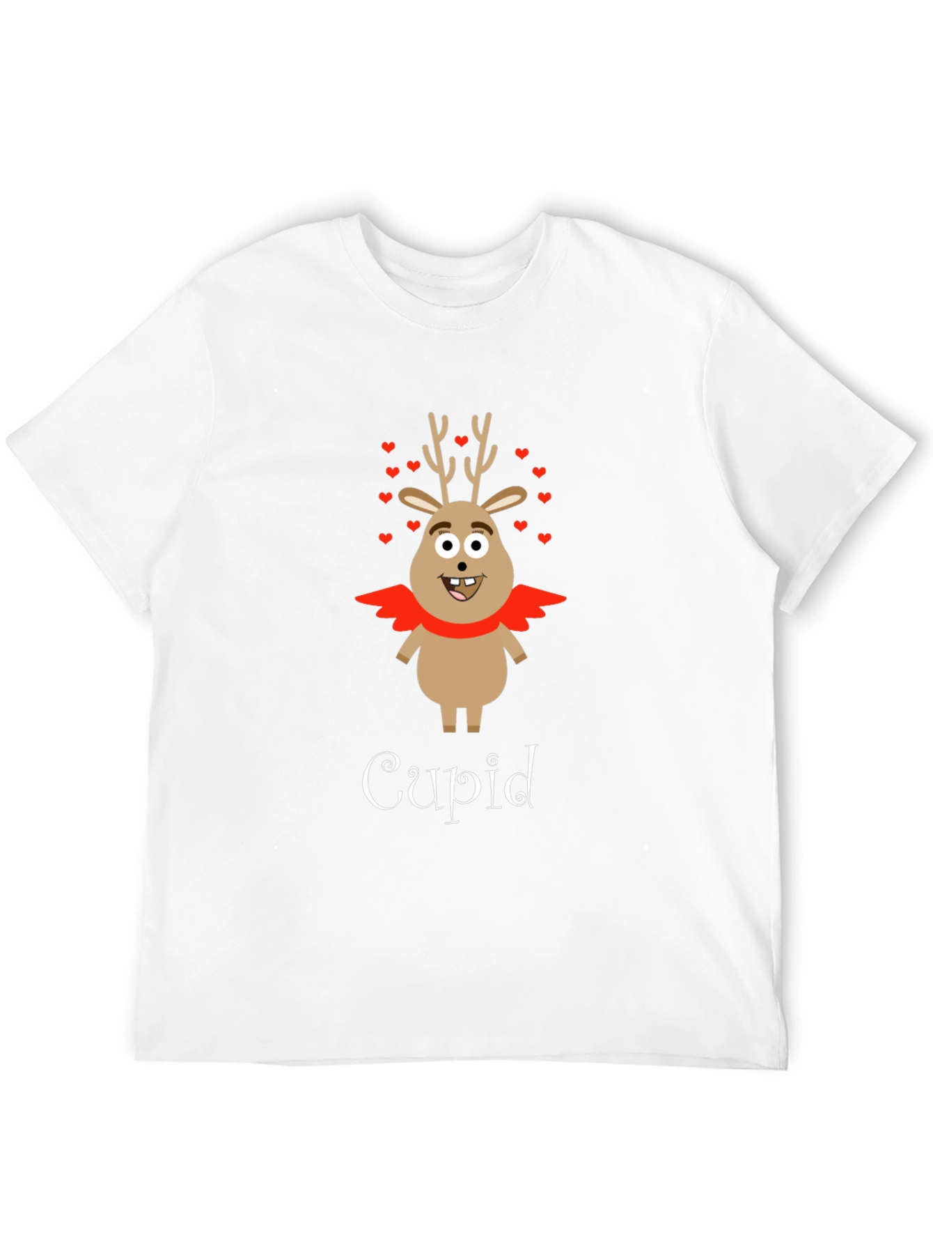 Cupid Reindeer Graphic T-Shirt