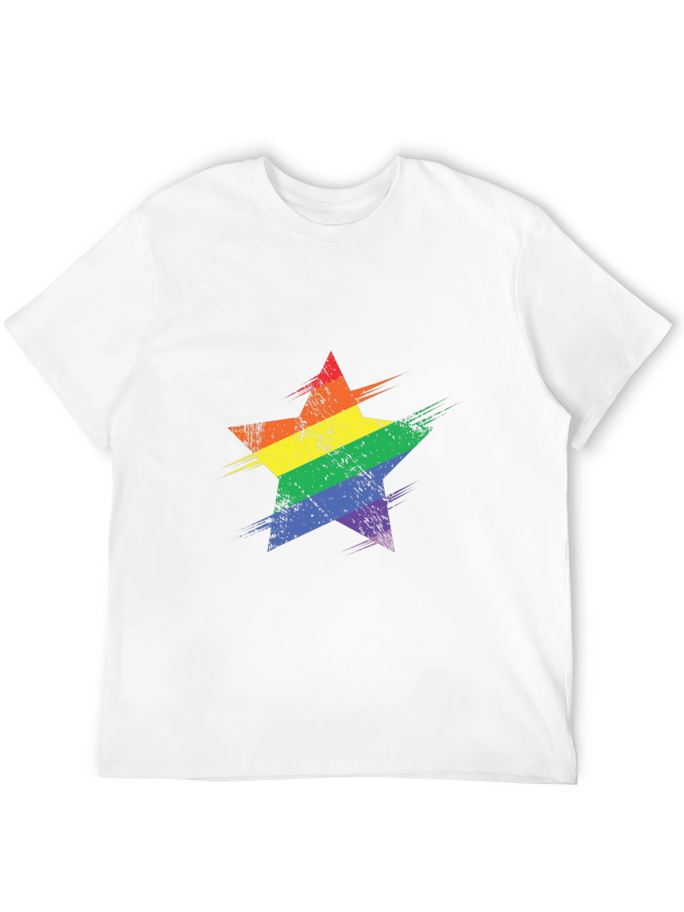 Rainbow Star Graphic Black T-Shirt