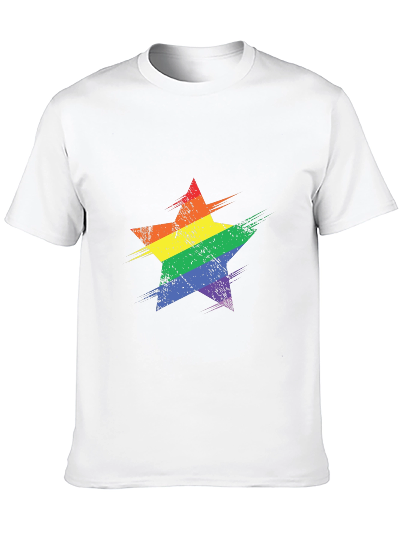 Rainbow Star Graphic Black T-Shirt