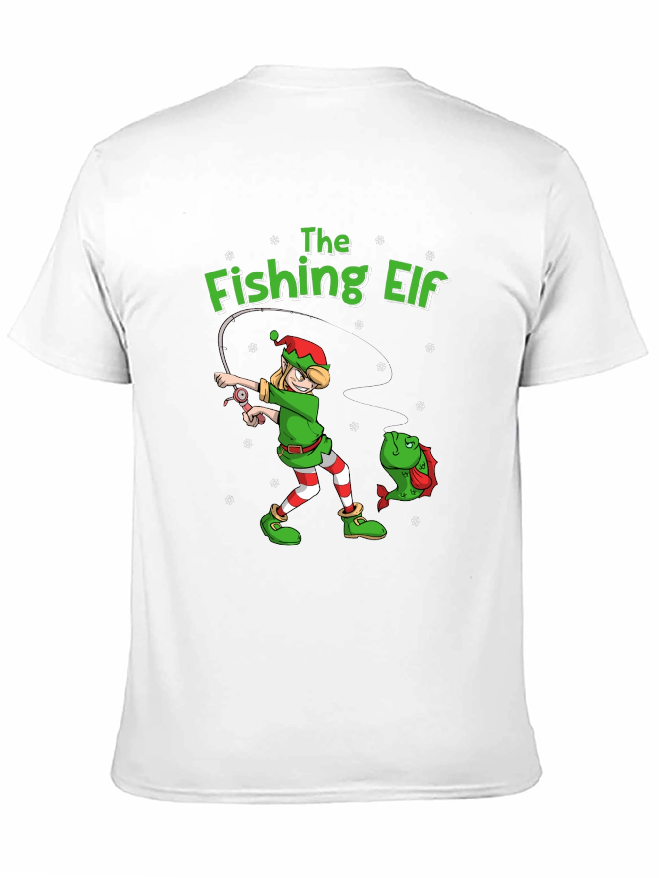 The Fishing Elf Graphic T-Shirt - Holiday Fun!