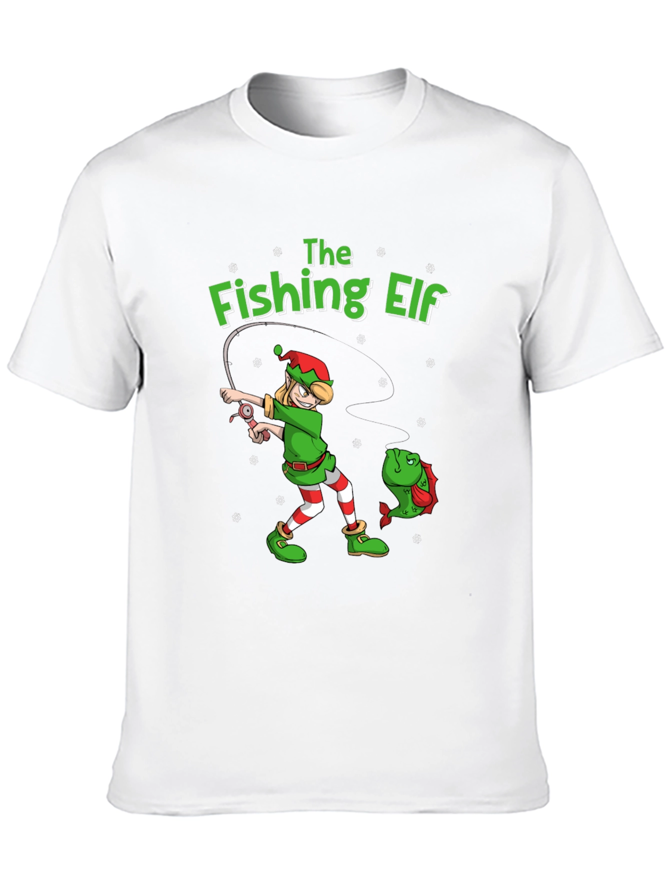 The Fishing Elf Graphic T-Shirt - Holiday Fun!