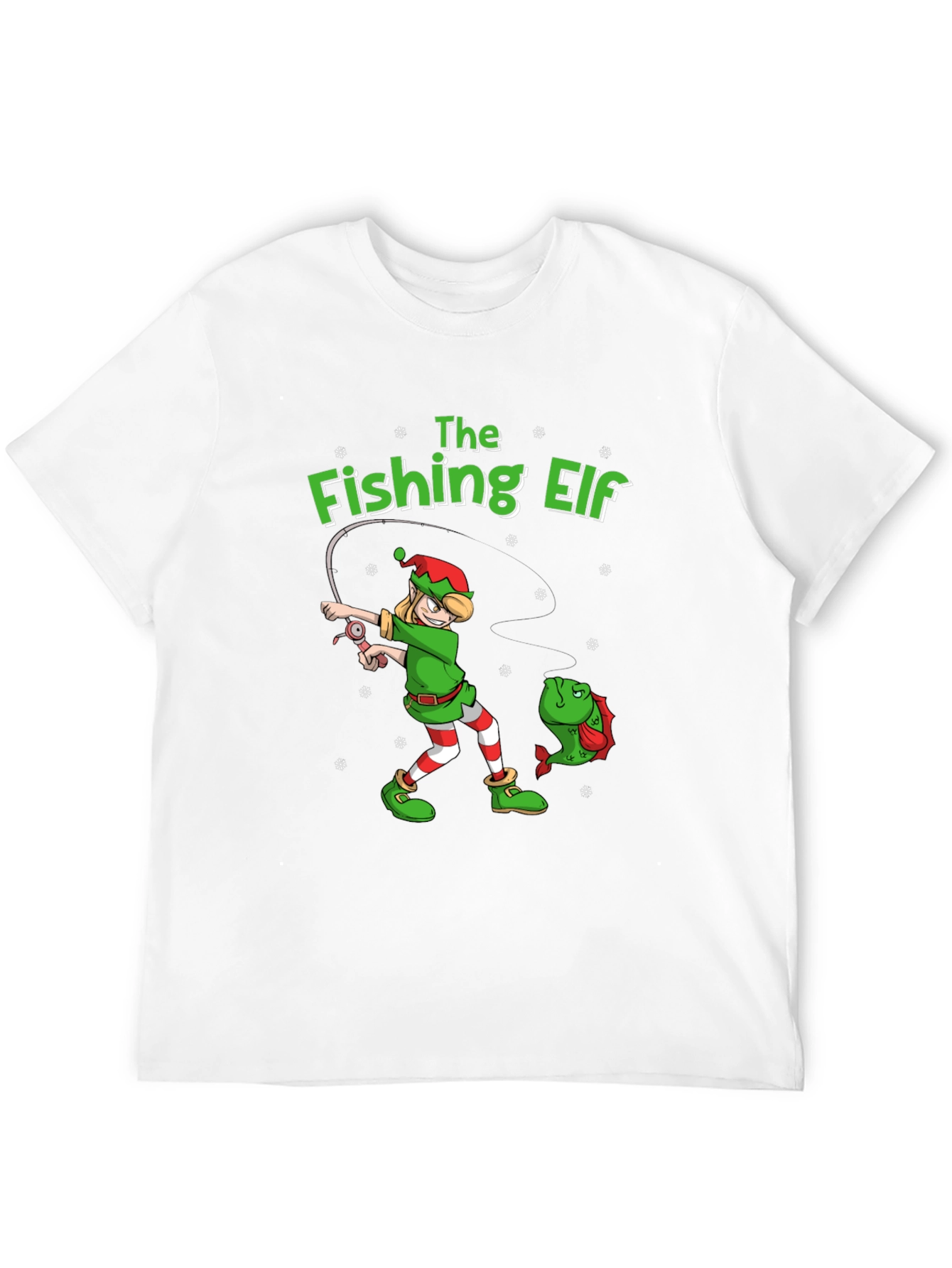 The Fishing Elf Graphic T-Shirt - Holiday Fun!