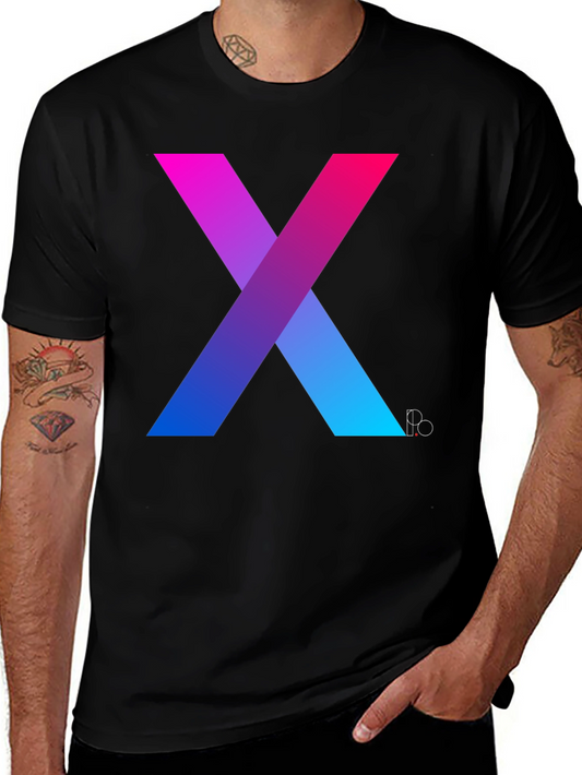 Gradient X Graphic Tee - Modern Mens T-Shirt