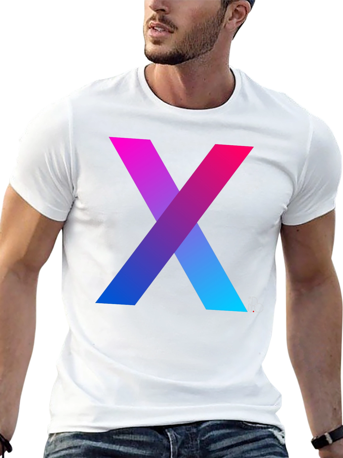 Gradient X Graphic Tee - Modern Mens T-Shirt