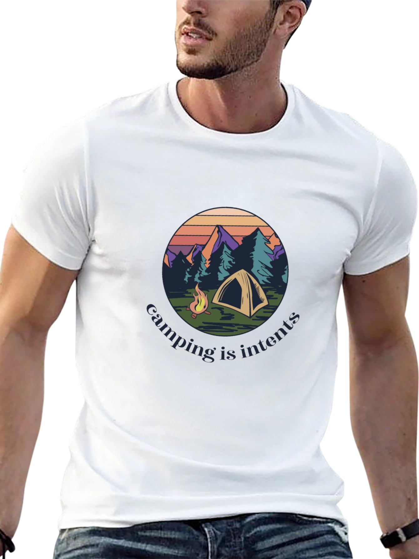 Camping Is Intents Graphic Tee