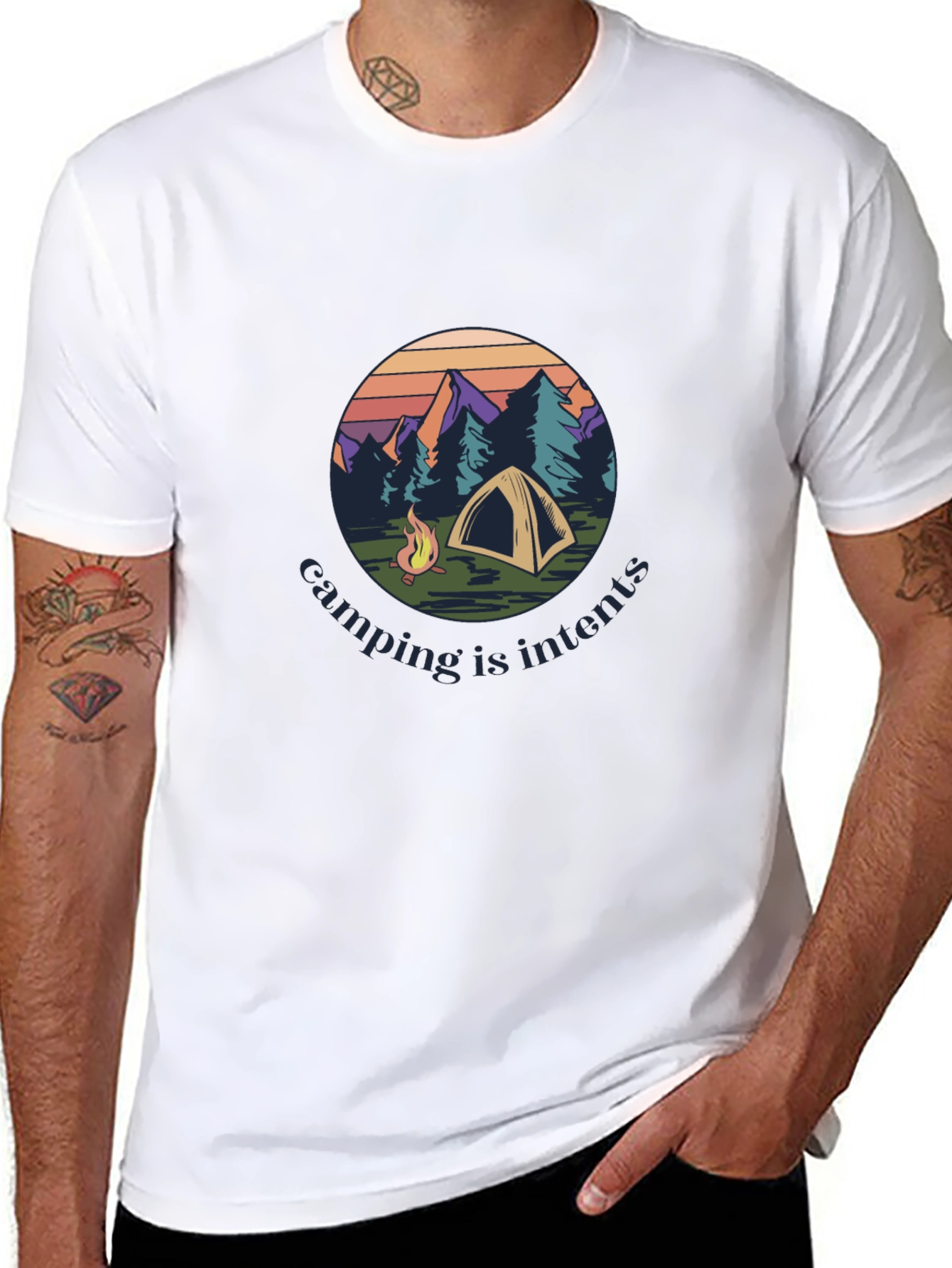 Camping Is Intents Graphic Tee