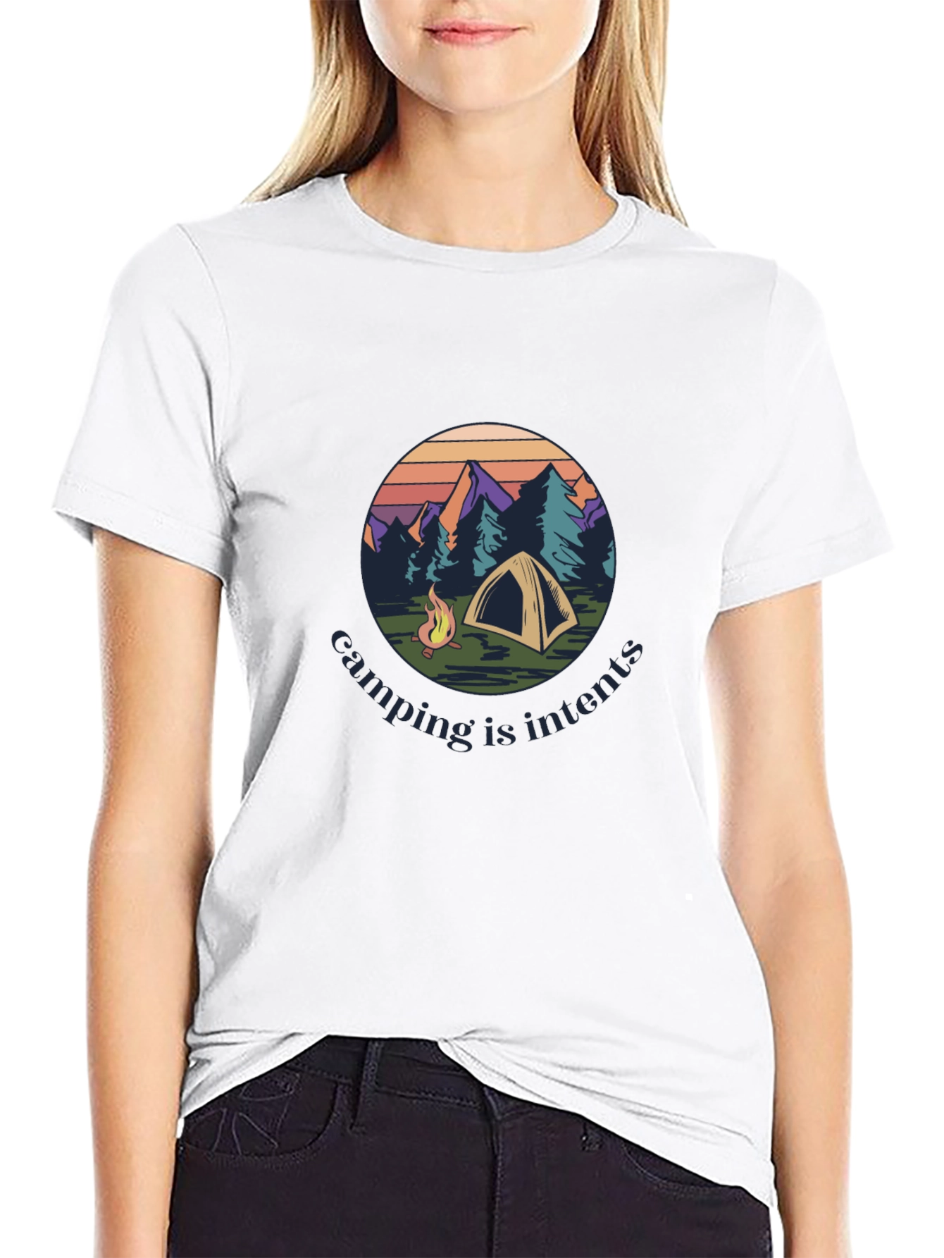Camping Is Intents Graphic Tee