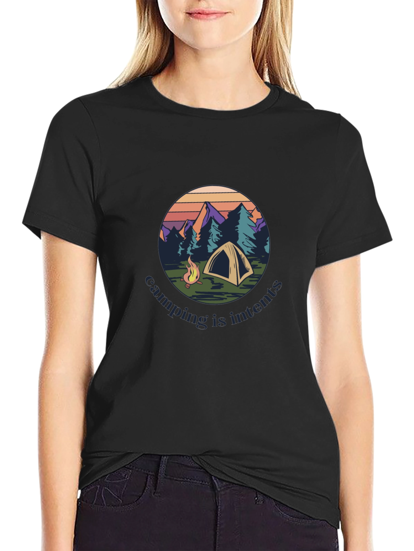 Camping Is Intents Graphic Tee