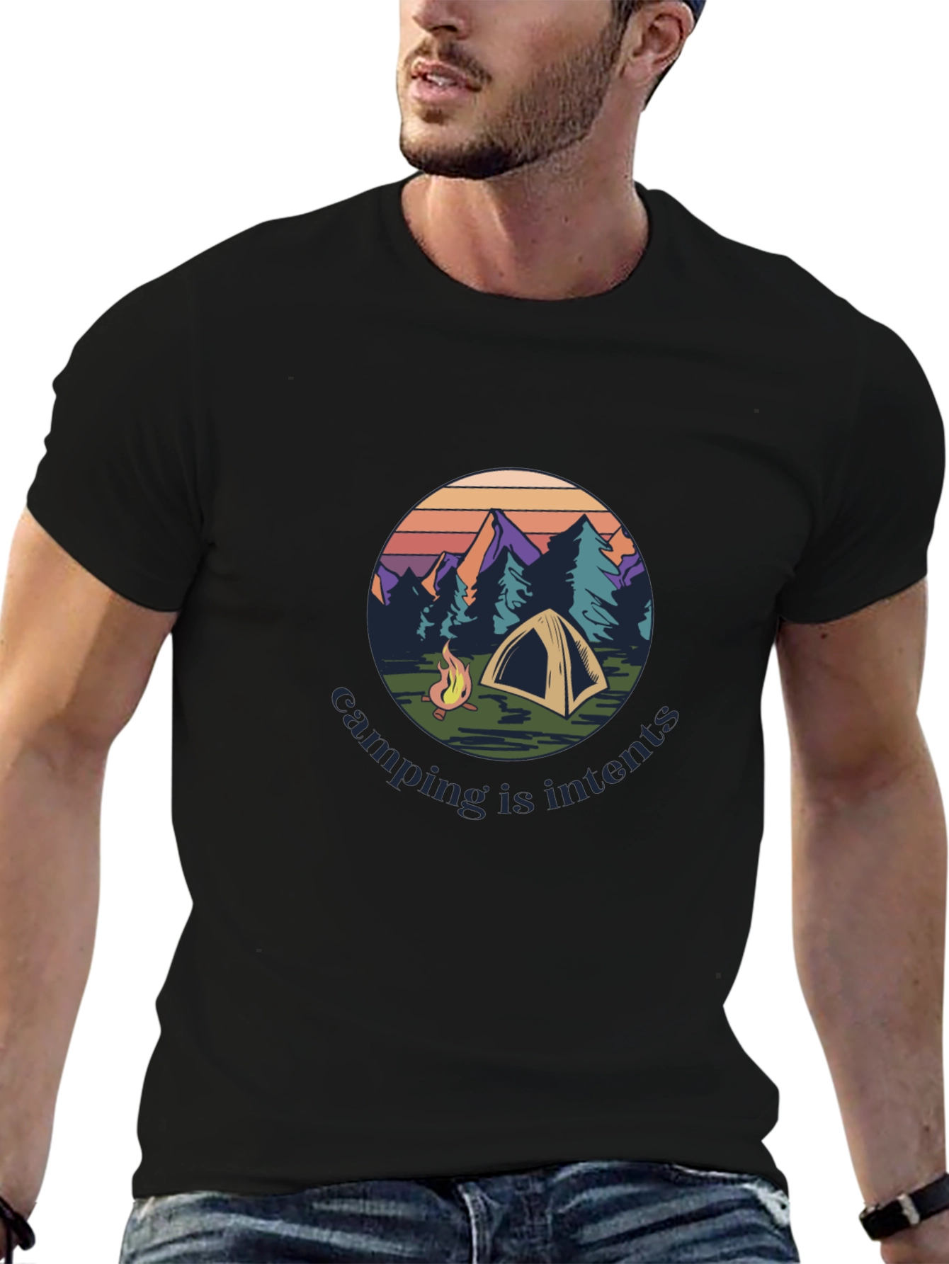 Camping Is Intents Graphic Tee