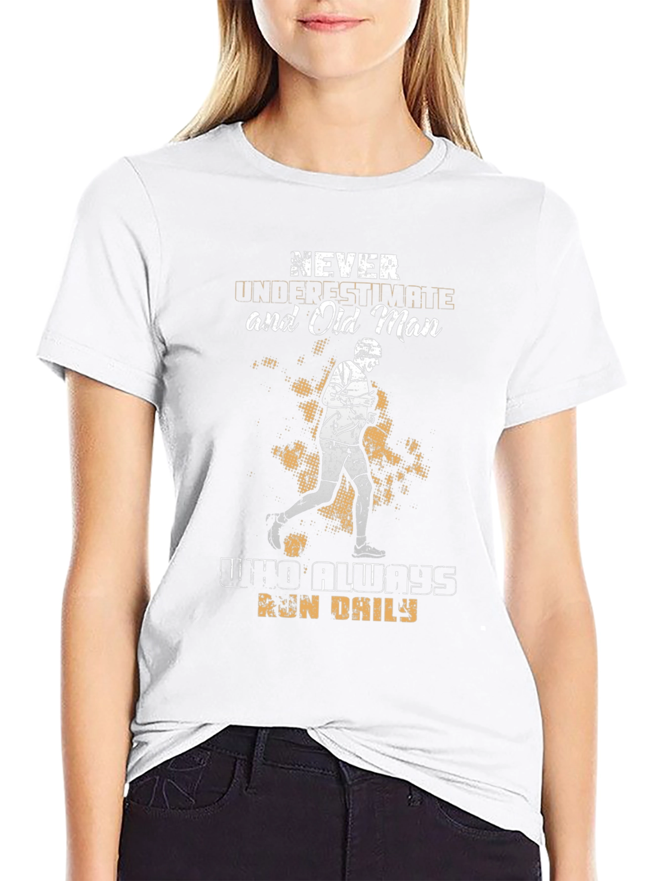 Never Underestimate Old Man Who Runs Daily T-Shirt