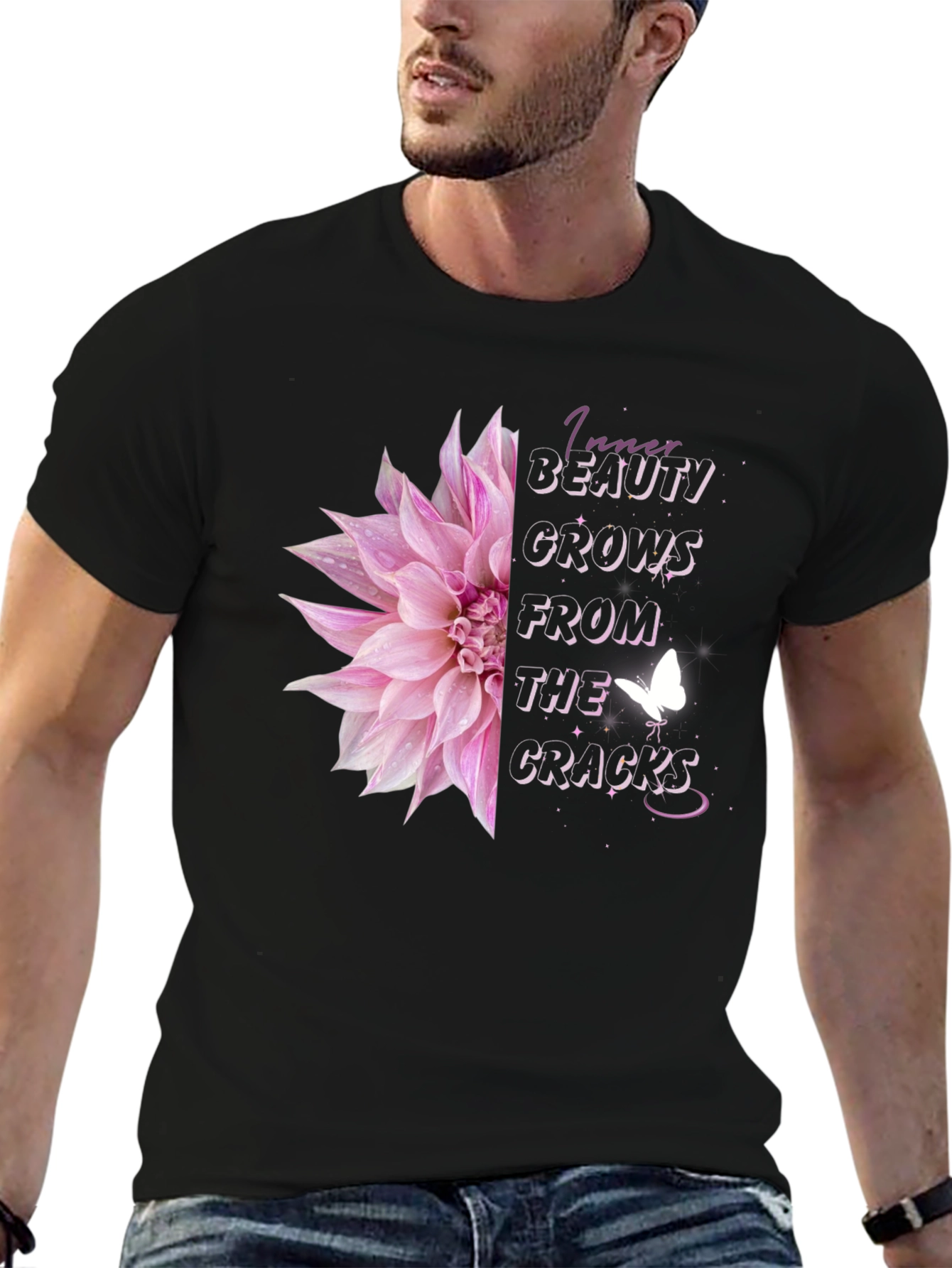 Inner Beauty Floral Butterfly Graphic Tee