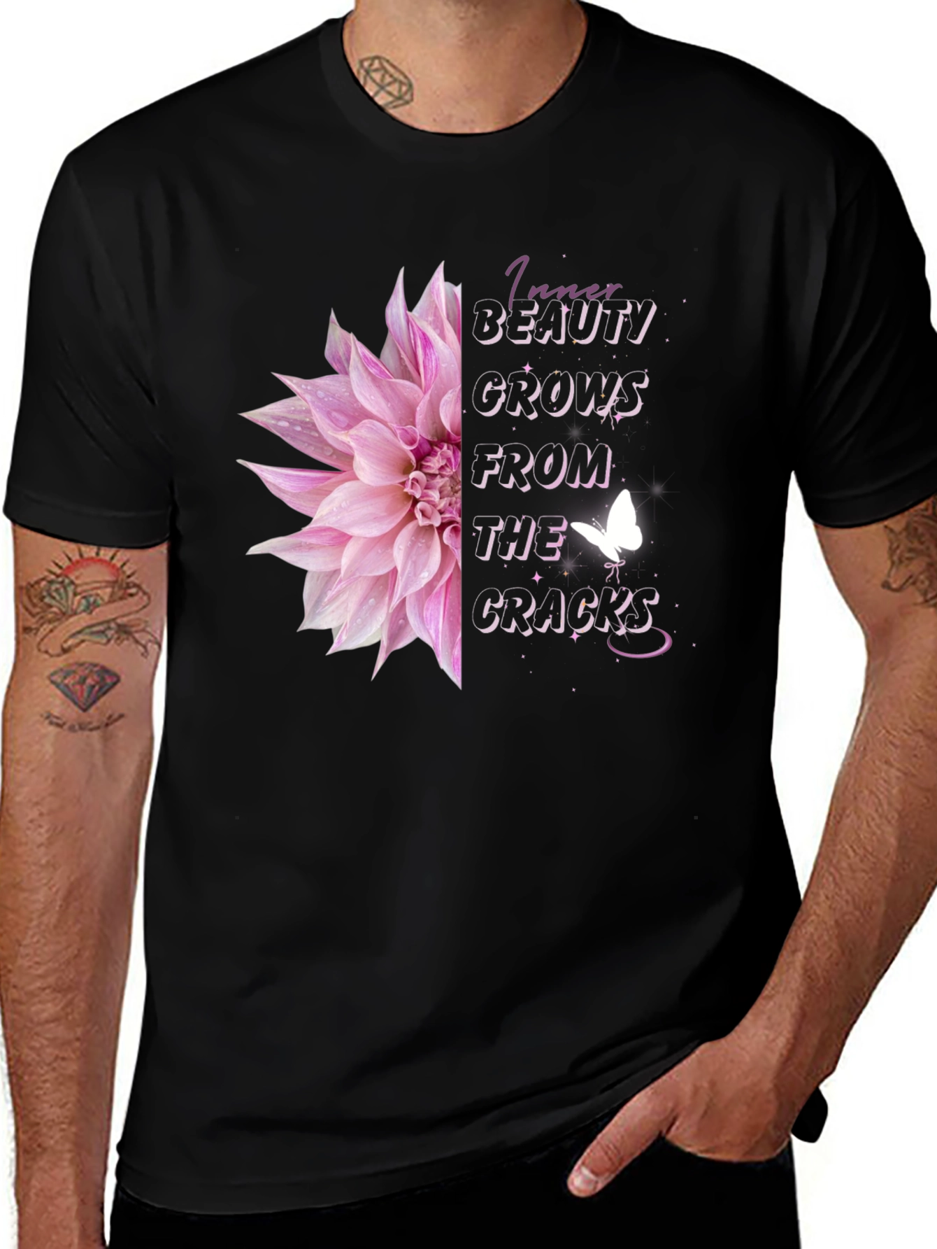 Inner Beauty Floral Butterfly Graphic Tee