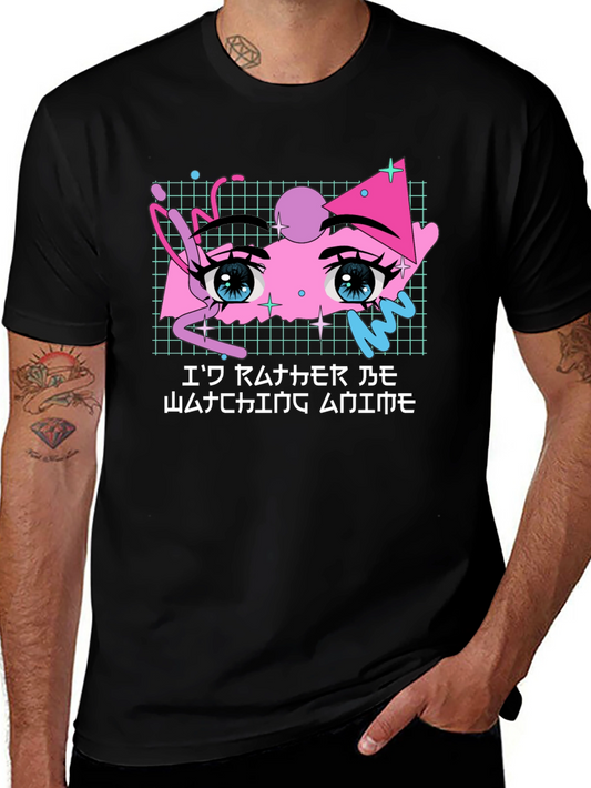 Anime Eyes Graphic Tee - Black