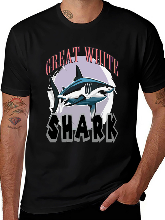 Great White Shark Graphic Tee - Stylish Mens T-Shirt