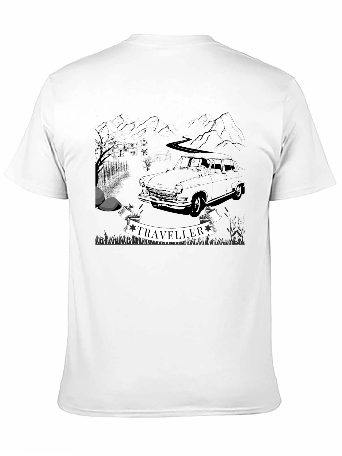 Traveller Graphic Tee - Retro Car Adventure Shirt