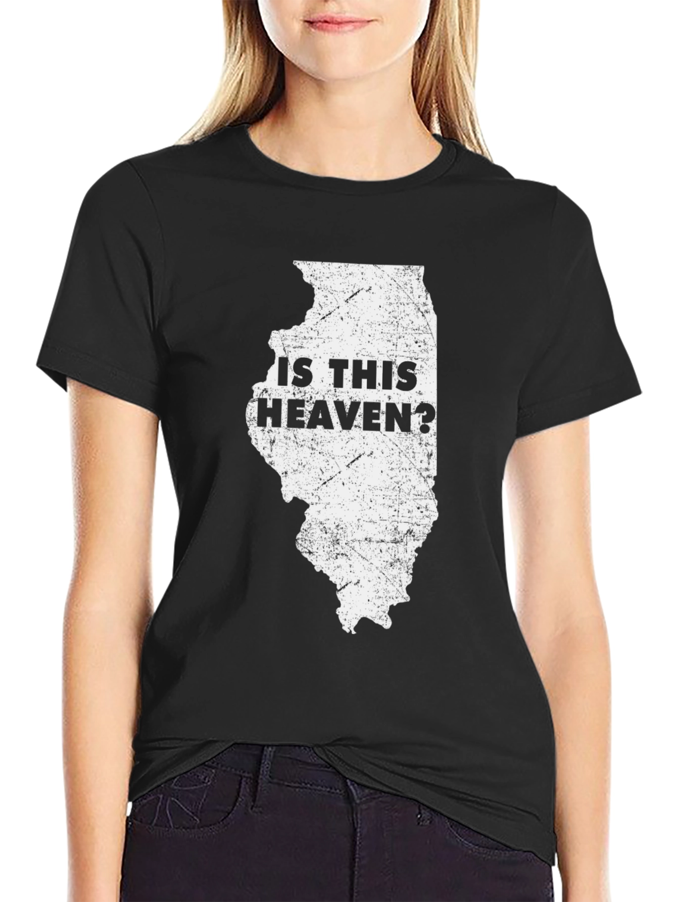 Illinois Is This Heaven? Graphic Tee - Black